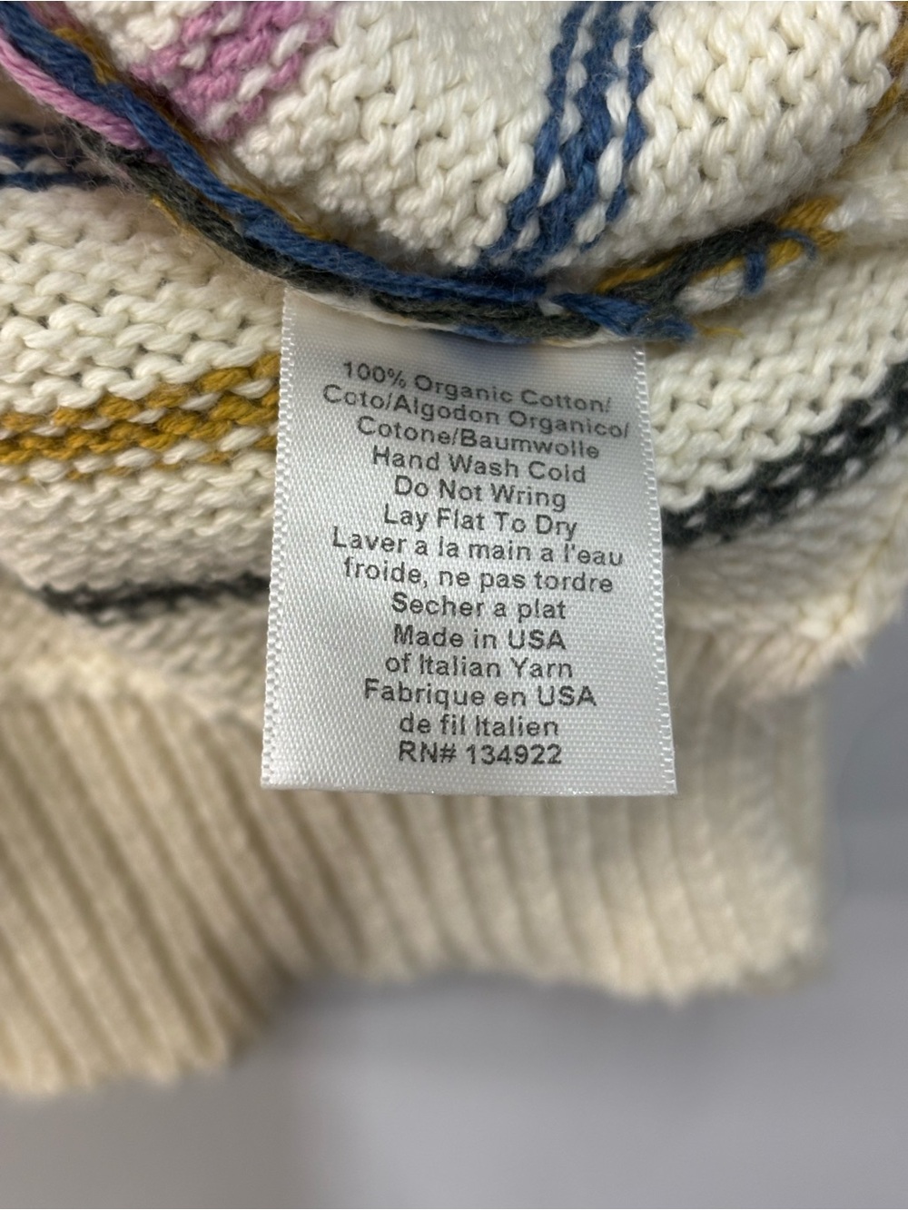 Emerson Fry Carolyn Rainbow 5 Stripe Organic Cotton Crewneck Top Women’s Small - Picture 4 of 7